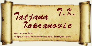 Tatjana Kopranović vizit kartica